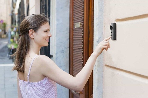 Woman Ringing On Doorbell Camera